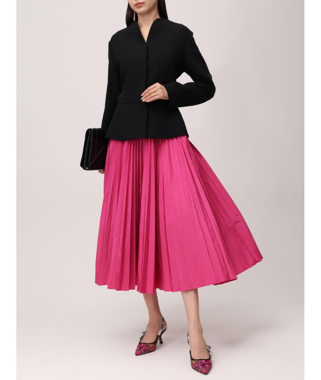 CHRISTIAN DIOR Розовая полиэстеровая юбка миди, фото 2