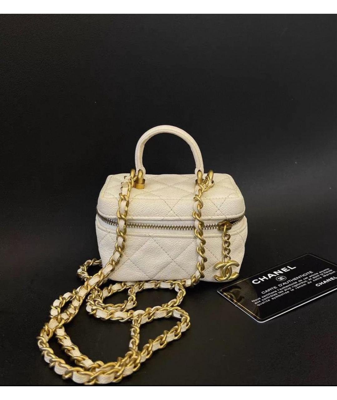 CHANEL Белая кожаная сумка через плечо, фото 2