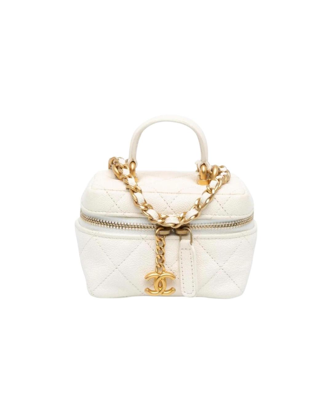 CHANEL Белая кожаная сумка через плечо, фото 1