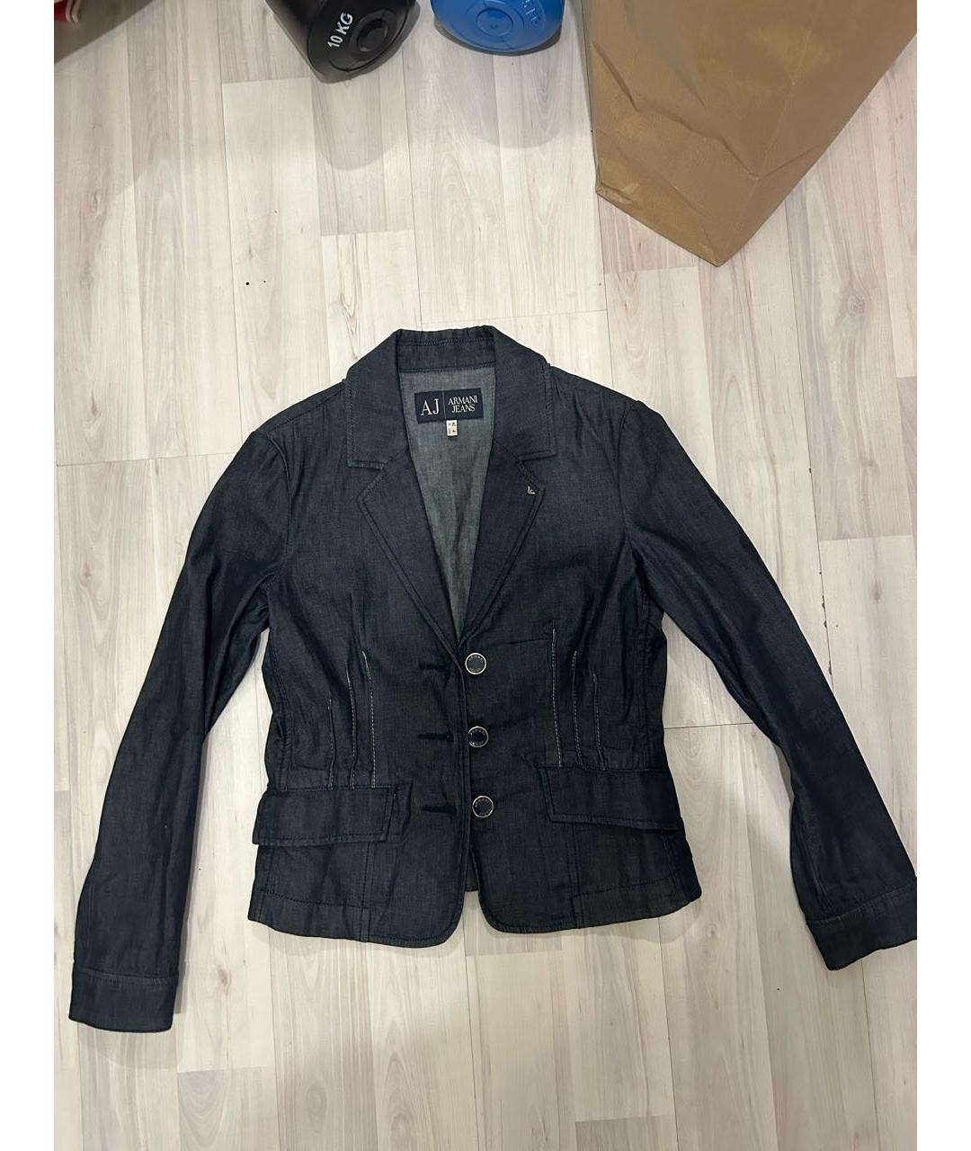 ARMANI JEANS Темно-синий деним жакет/пиджак, фото 3