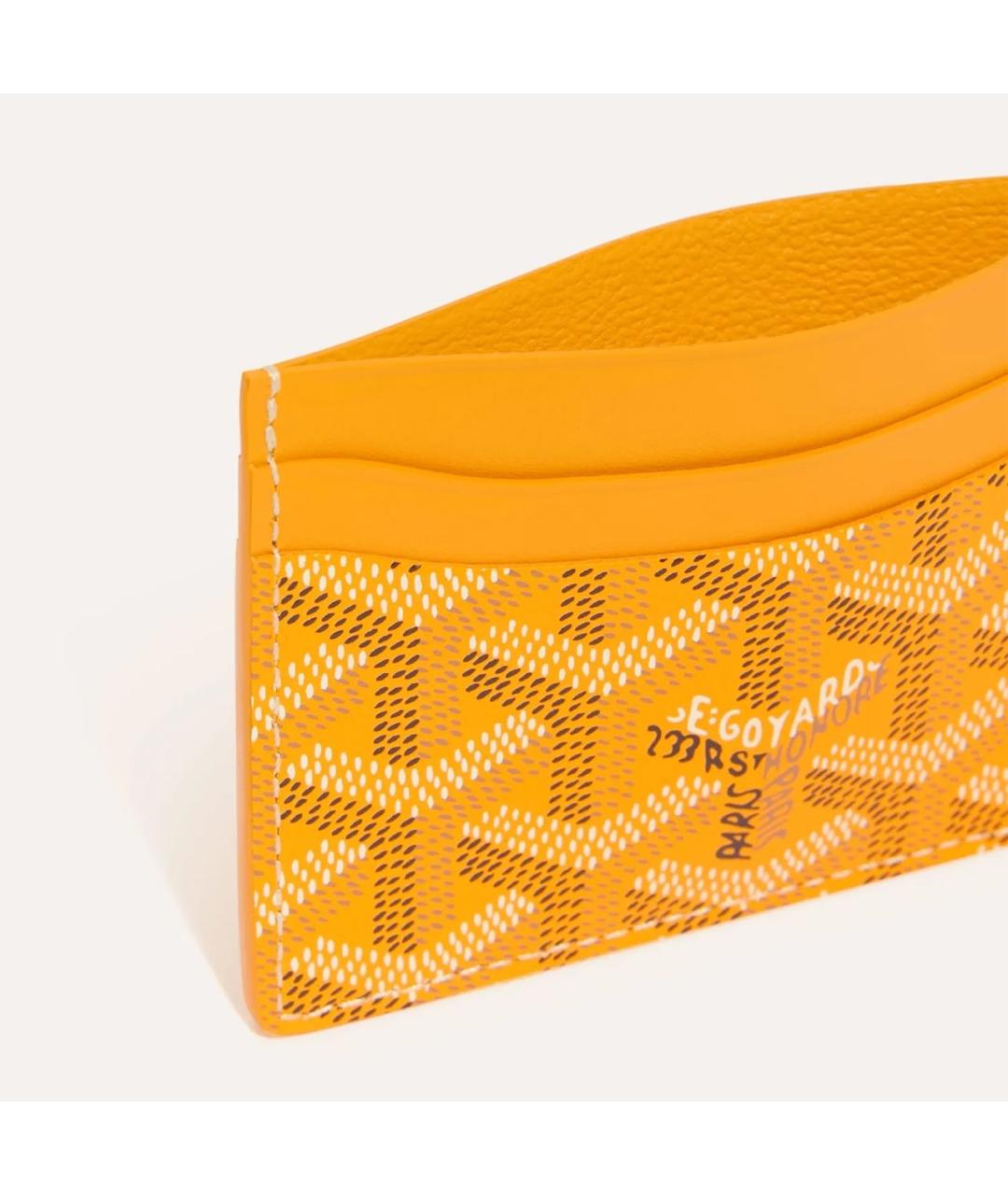 GOYARD Желтый кожаный кардхолдер, фото 2