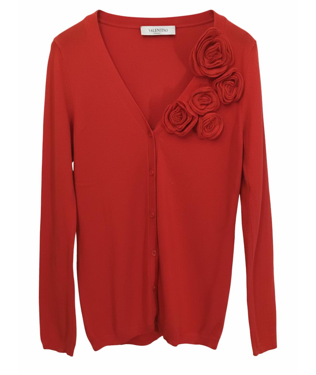 VALENTINO Красный кашемировый кардиган, фото 1