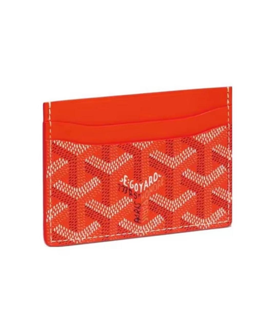 GOYARD Оранжевый кожаный кардхолдер, фото 1