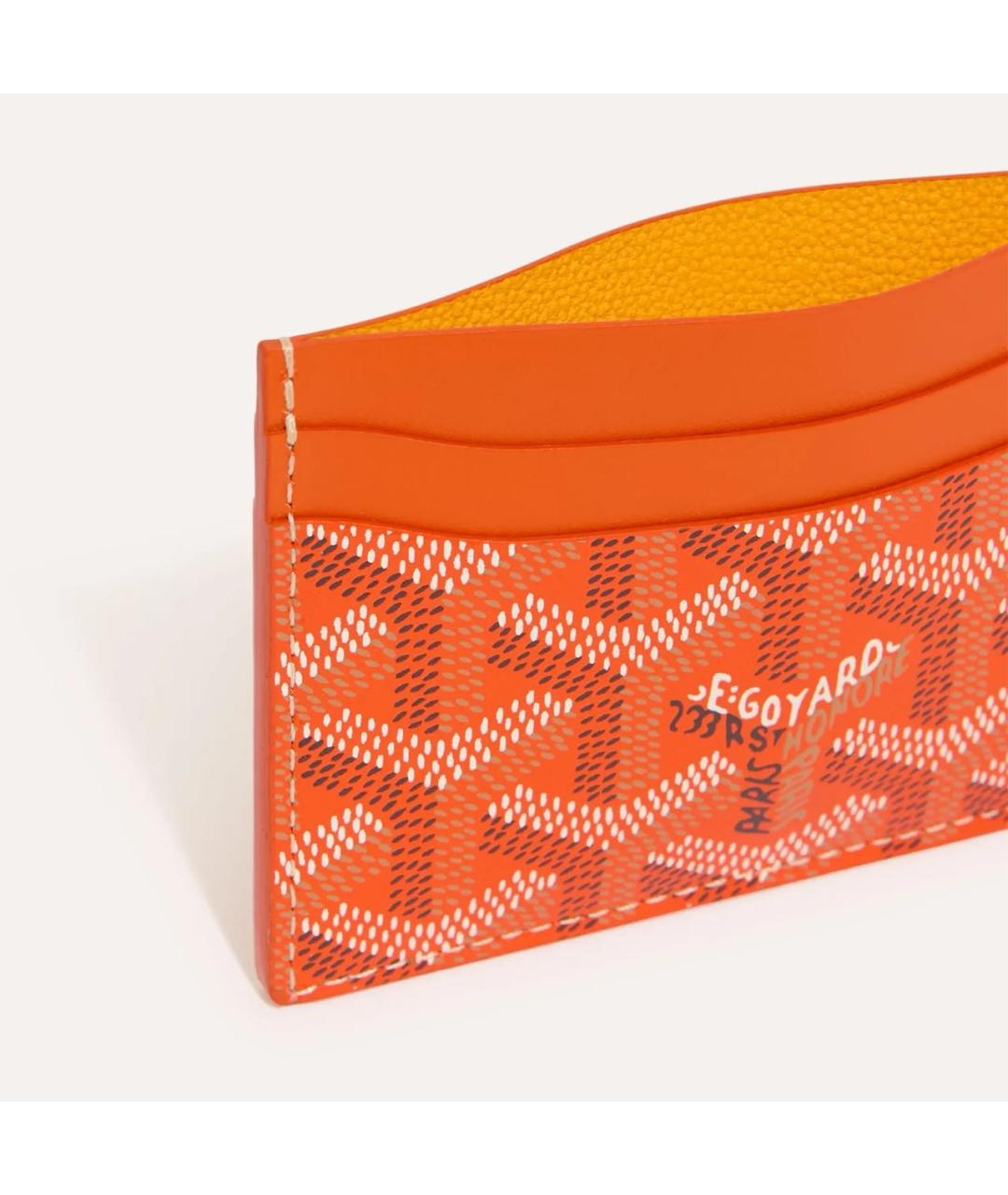 GOYARD Оранжевый кожаный кардхолдер, фото 2