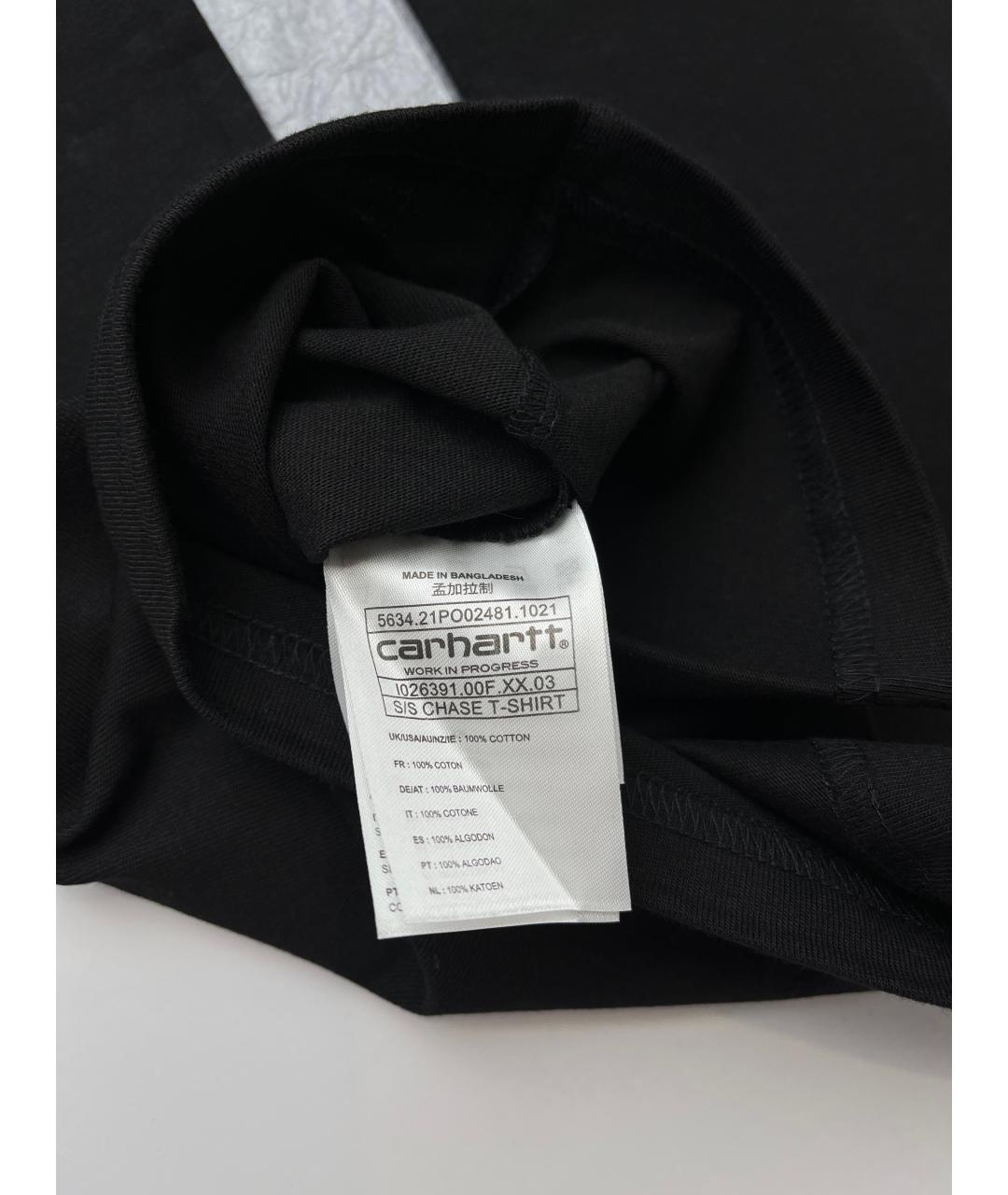 CARHARTT WIP Черная хлопковая футболка, фото 4