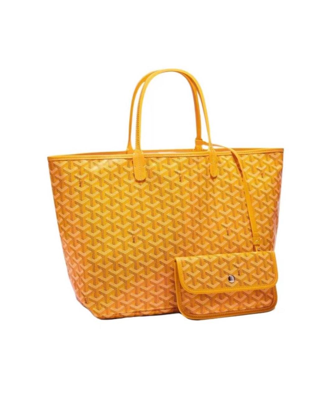 GOYARD Желтая кожаная сумка тоут, фото 2