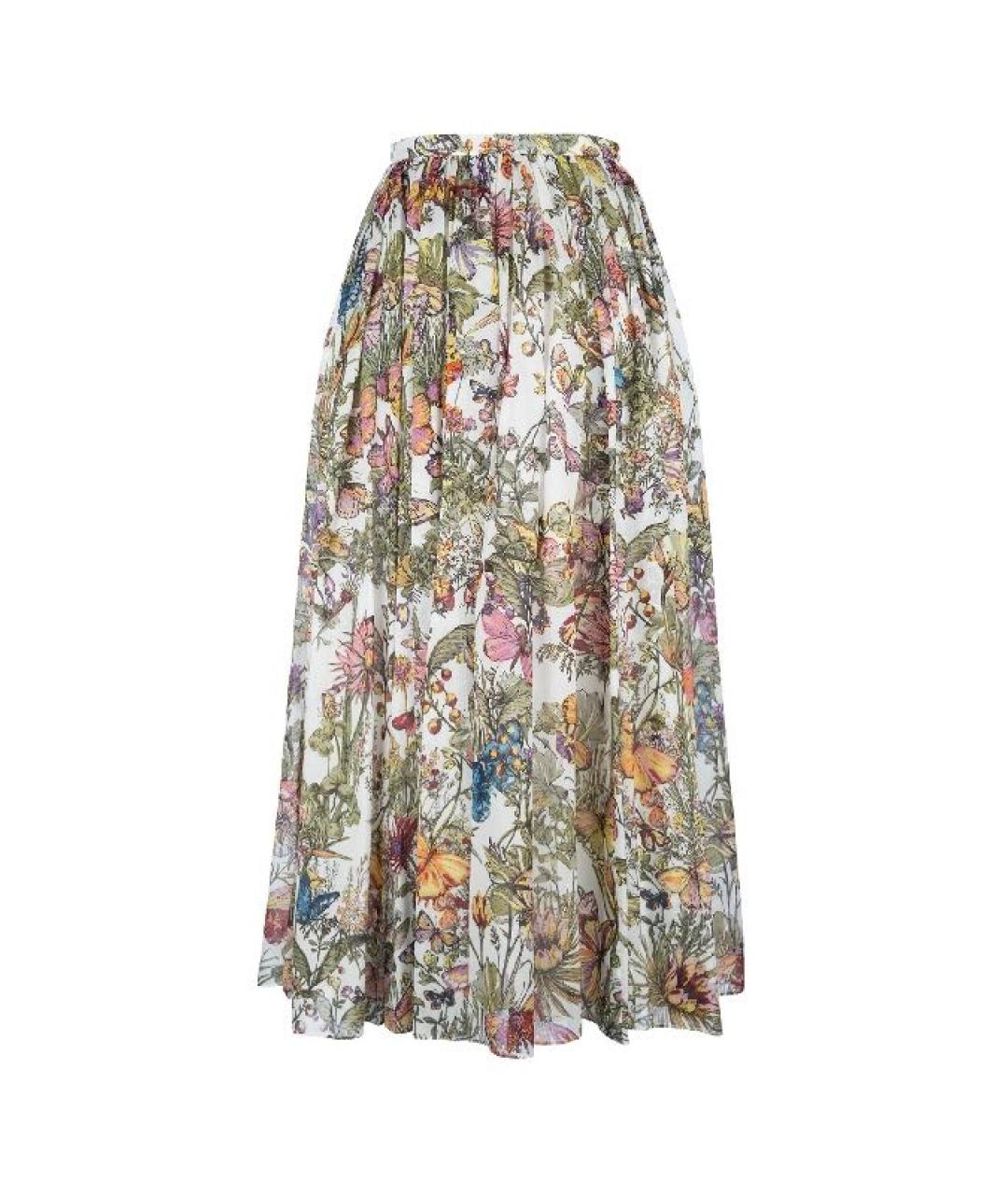 CHRISTIAN DIOR Мульти хлопковая юбка миди, фото 5