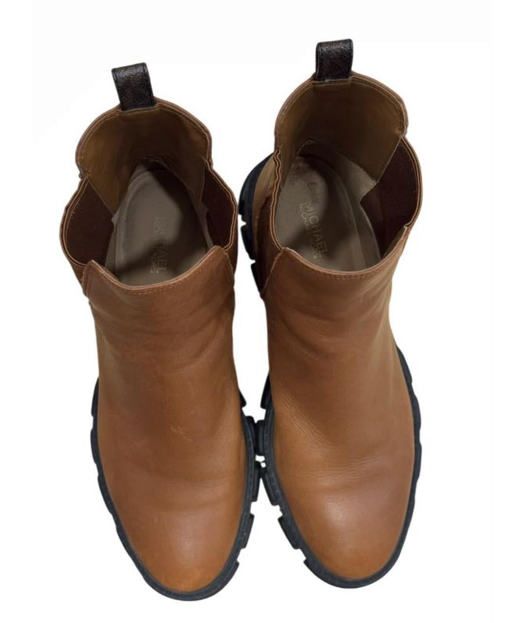 MICHAEL KORS Коричневые кожаные ботинки, фото 3