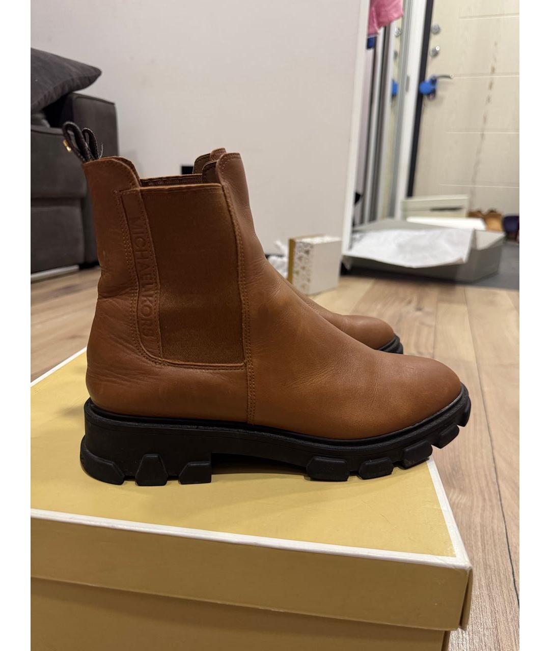 MICHAEL KORS Коричневые кожаные ботинки, фото 5