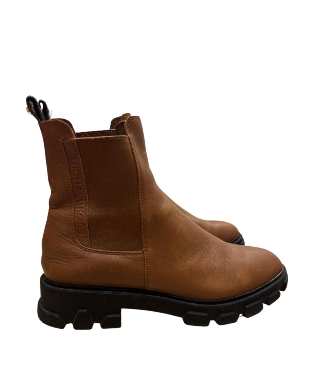 MICHAEL KORS Коричневые кожаные ботинки, фото 1