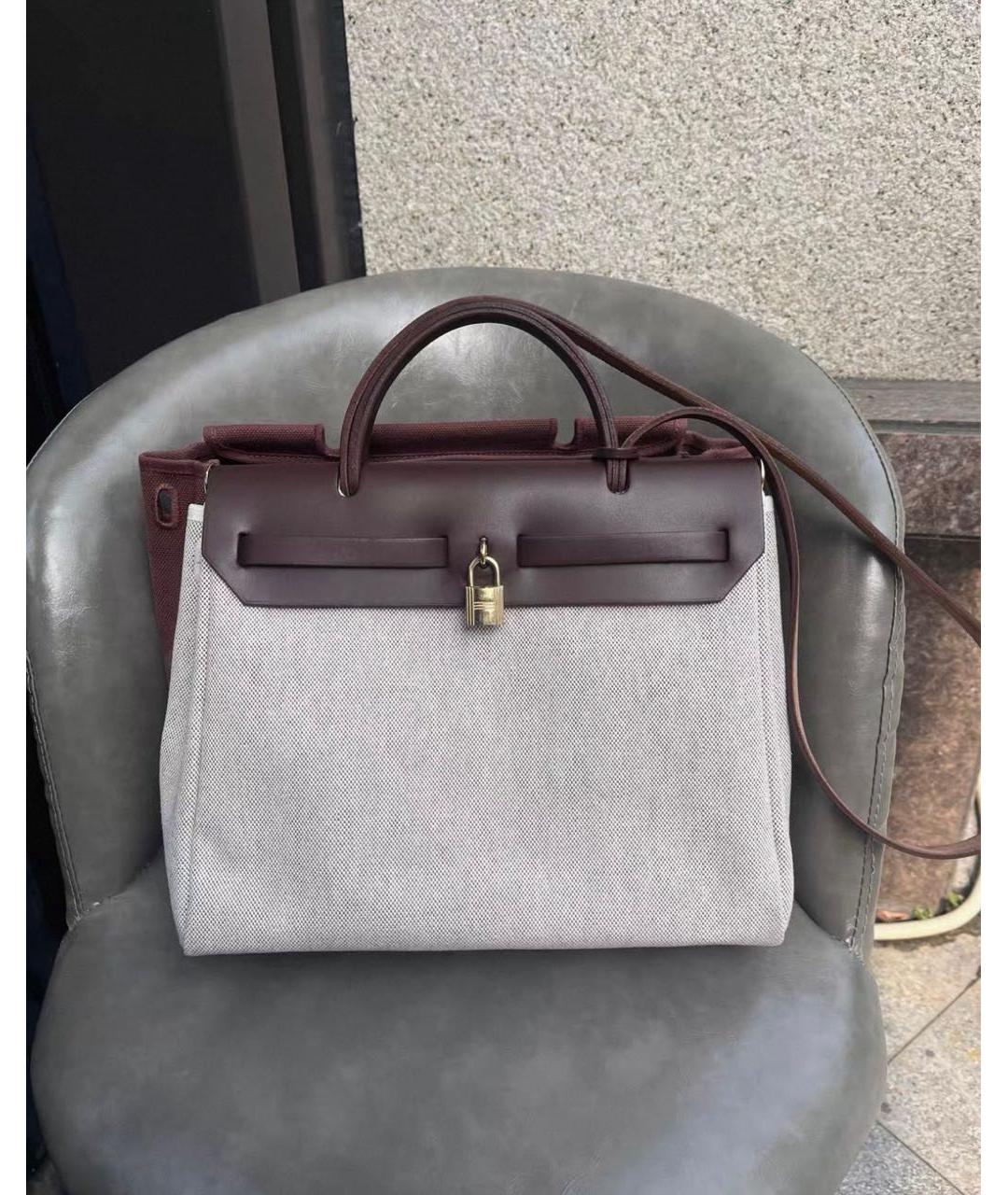 HERMES Бордовая сумка с короткими ручками, фото 3