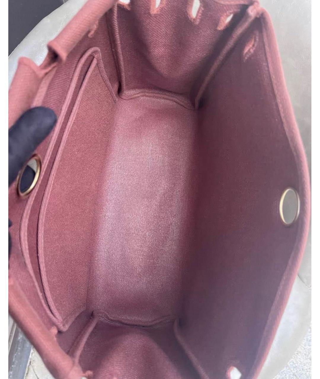 HERMES Бордовая сумка с короткими ручками, фото 4