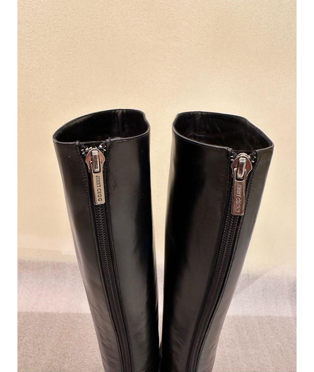 JIMMY CHOO Черные кожаные сапоги, фото 6