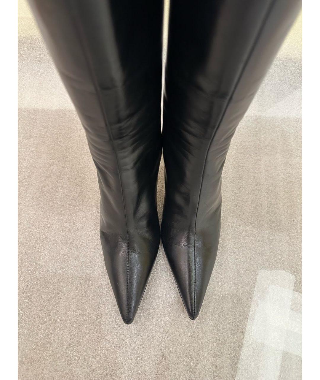 JIMMY CHOO Черные кожаные сапоги, фото 3