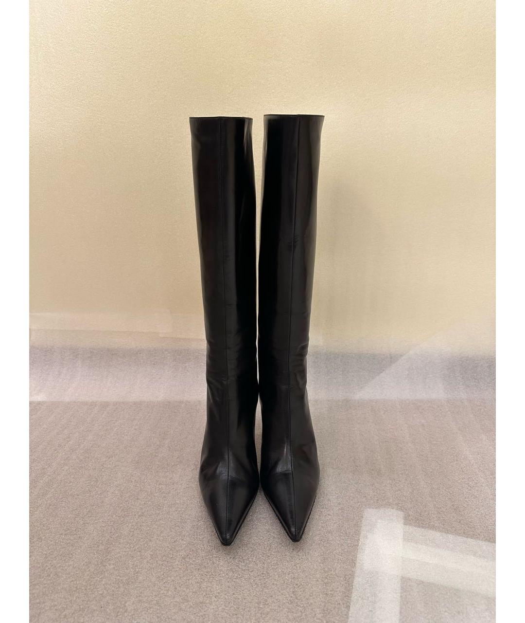 JIMMY CHOO Черные кожаные сапоги, фото 2