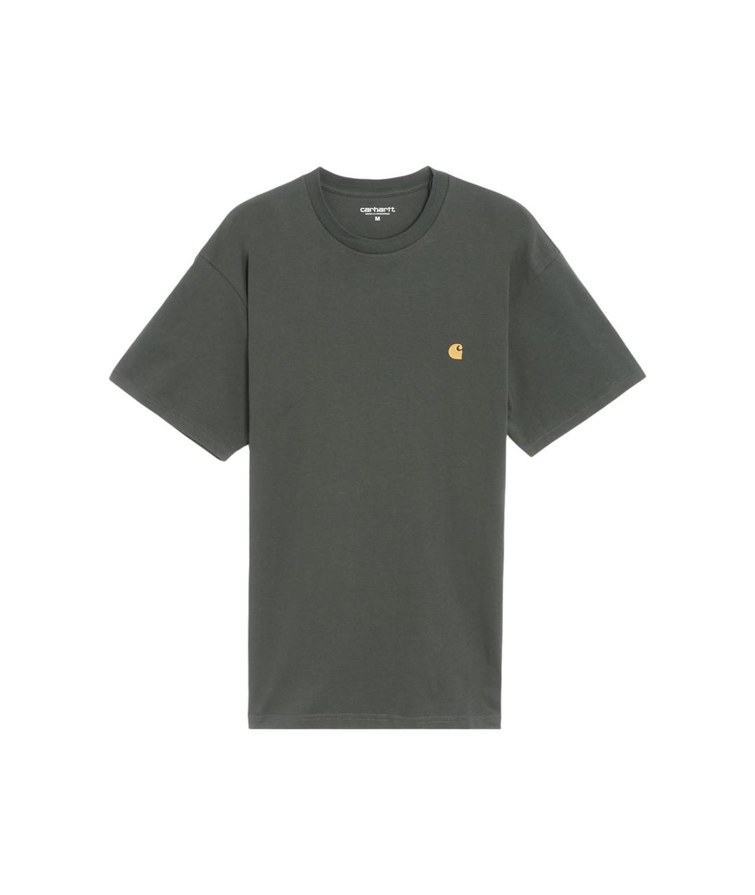 CARHARTT WIP Антрацитовая хлопковая футболка, фото 1