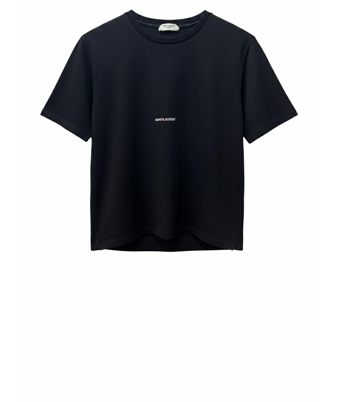 SAINT LAURENT Черная хлопковая футболка, фото 5