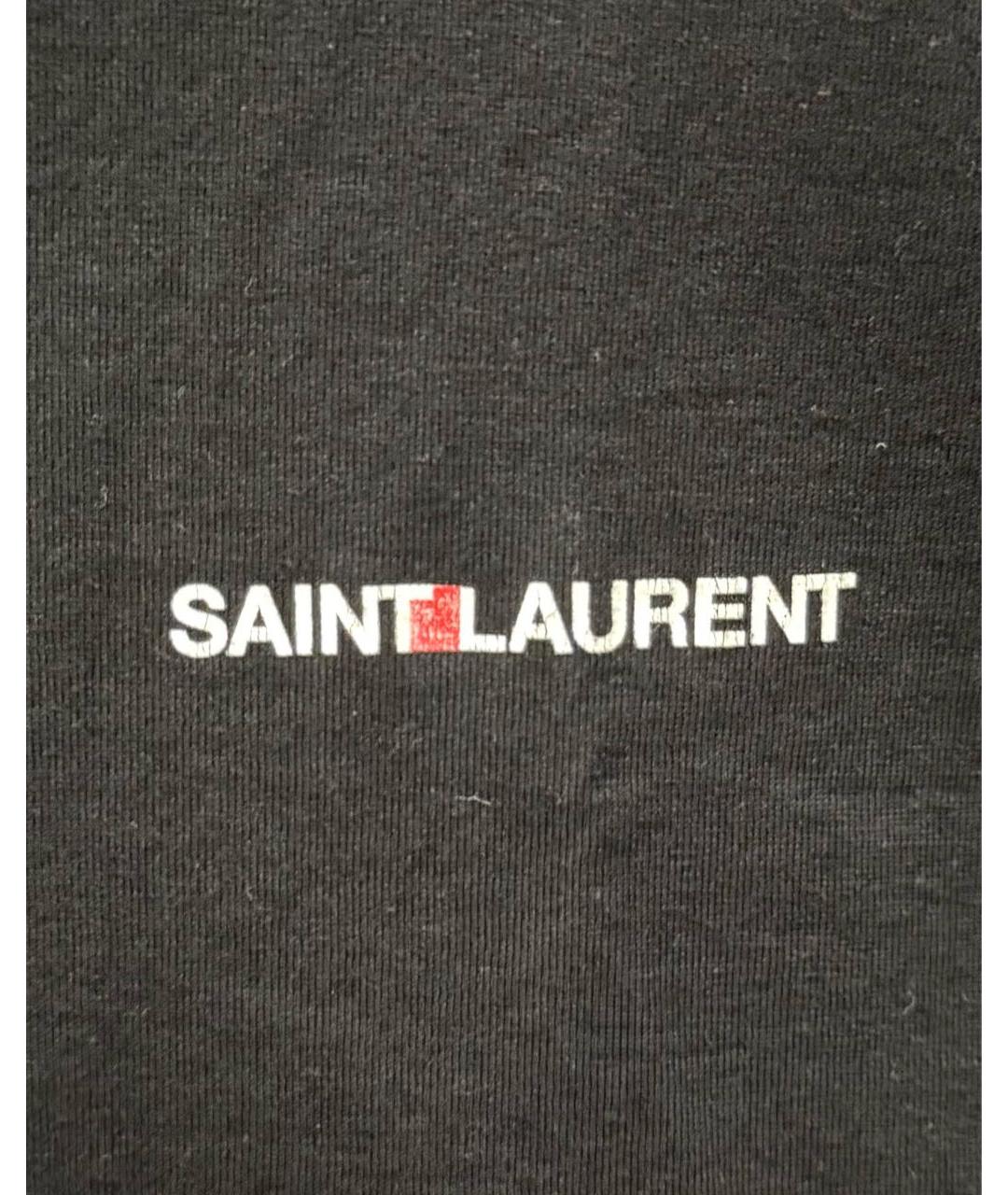 SAINT LAURENT Черная хлопковая футболка, фото 3
