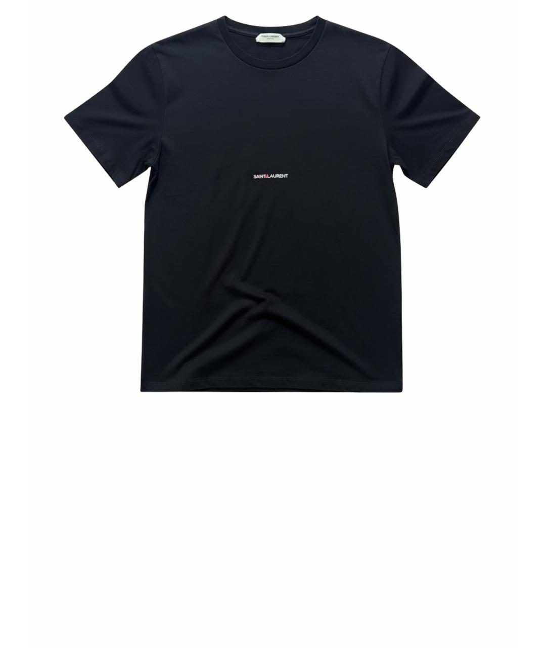 SAINT LAURENT Черная хлопковая футболка, фото 1