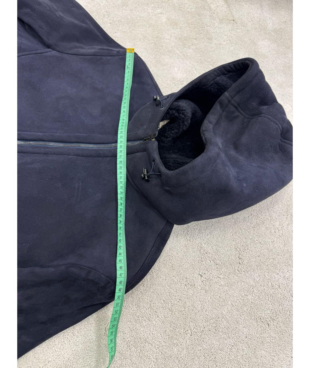 ETRO Темно-синяя меховая дубленка/шуба, фото 5