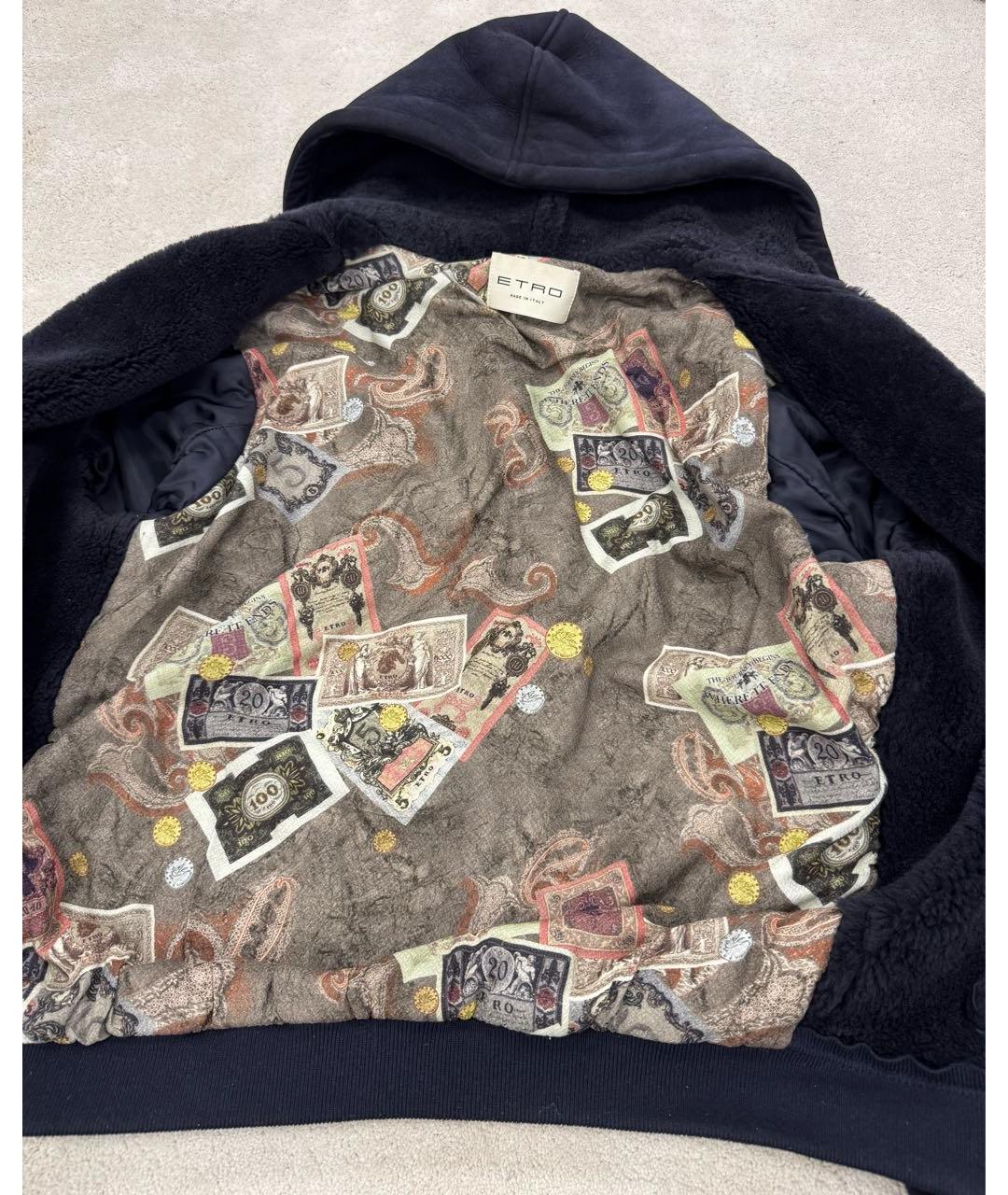 ETRO Темно-синяя меховая дубленка/шуба, фото 3