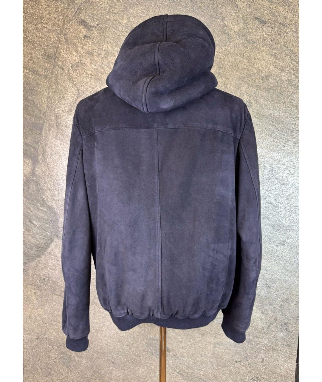 ETRO Темно-синяя меховая дубленка/шуба, фото 2