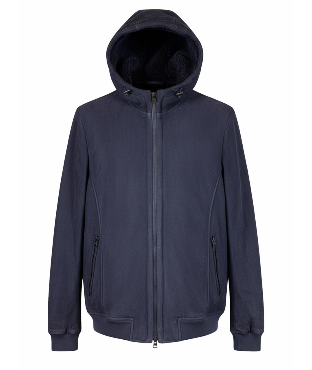 ETRO Темно-синяя меховая дубленка/шуба, фото 1