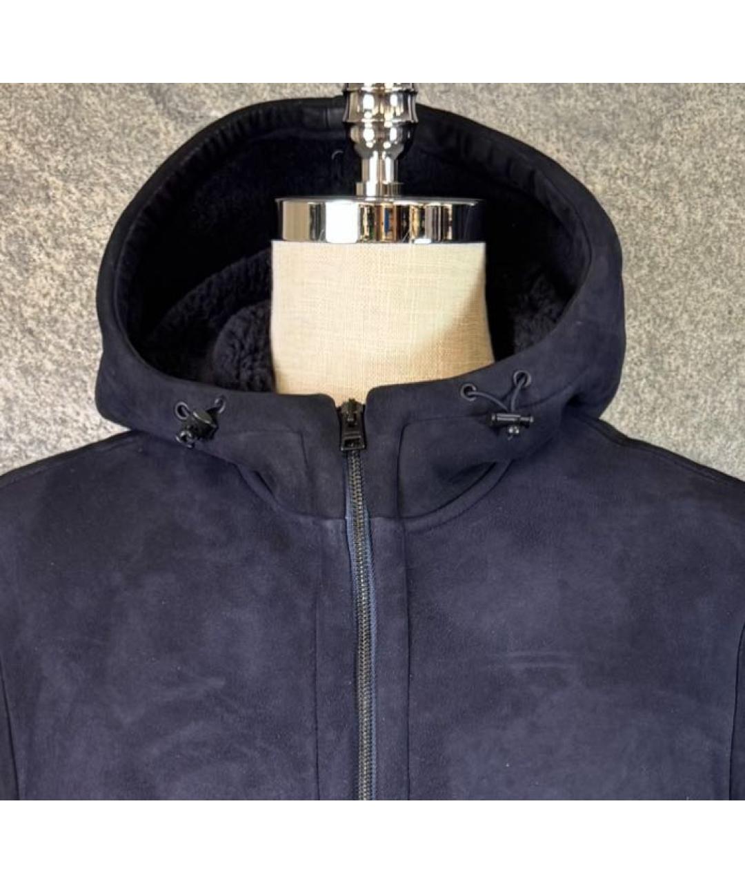 ETRO Темно-синяя меховая дубленка/шуба, фото 4