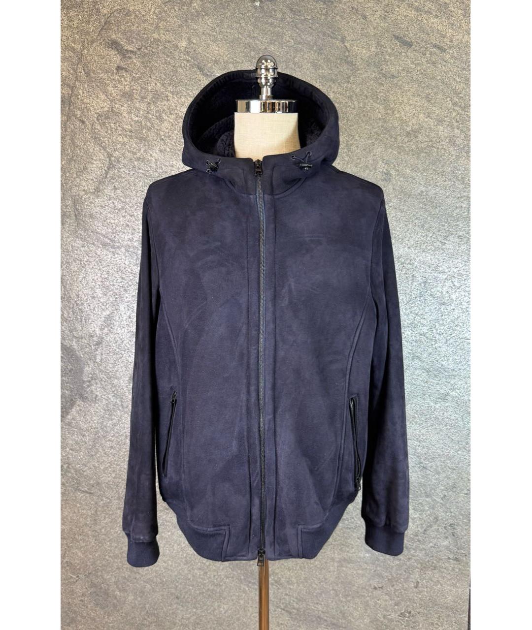 ETRO Темно-синяя меховая дубленка/шуба, фото 9