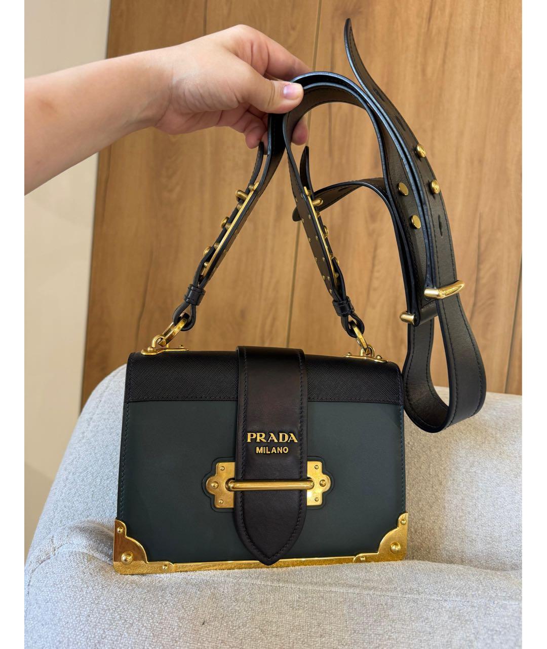 PRADA Зеленая кожаная сумка через плечо, фото 2
