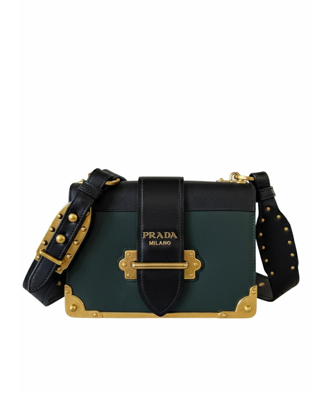 PRADA Зеленая кожаная сумка через плечо, фото 1