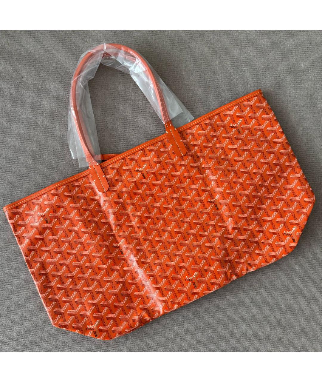 GOYARD Оранжевая кожаная сумка тоут, фото 3