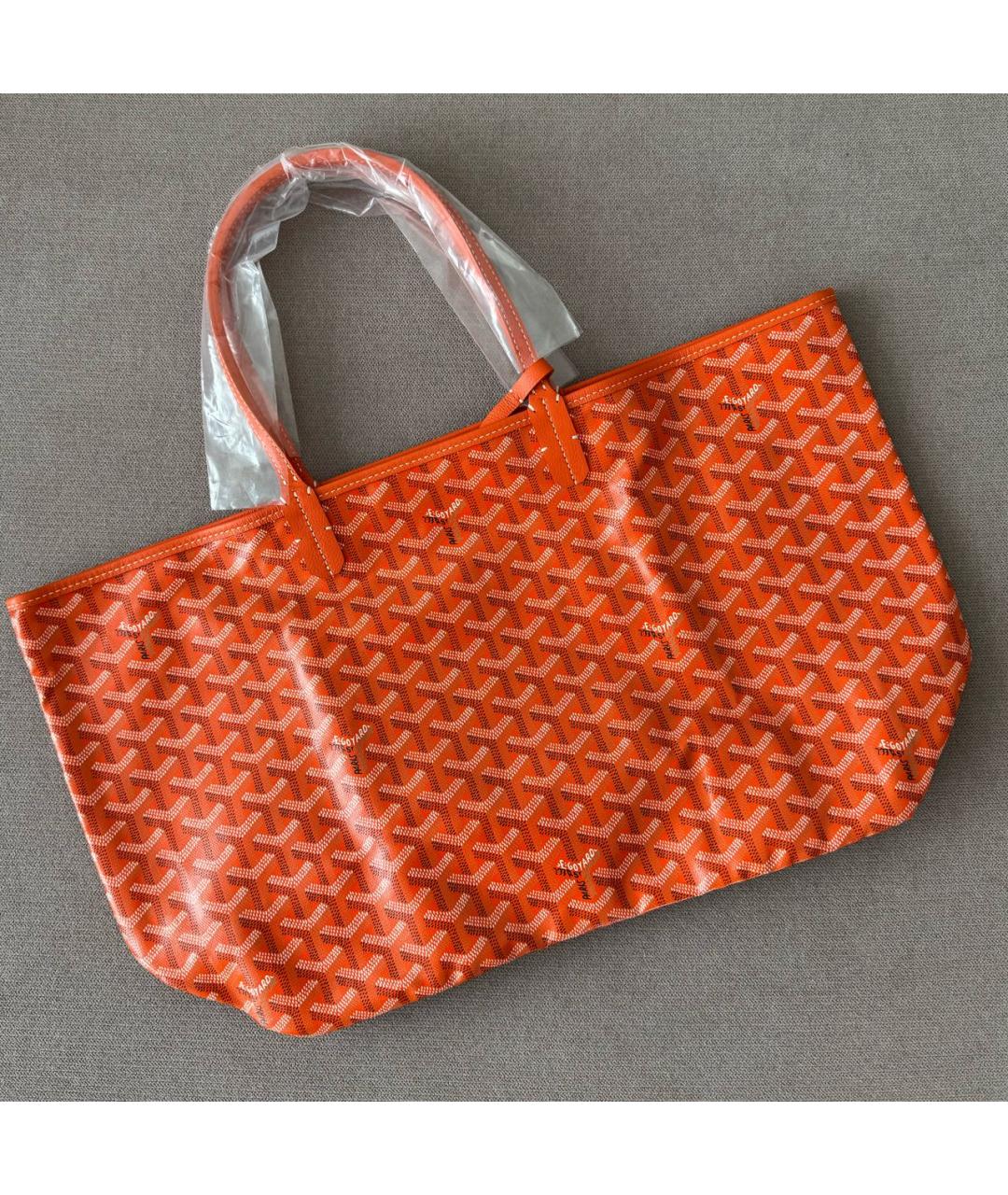GOYARD Оранжевая кожаная сумка тоут, фото 2