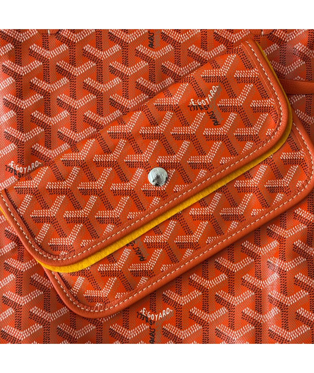 GOYARD Оранжевая кожаная сумка тоут, фото 4