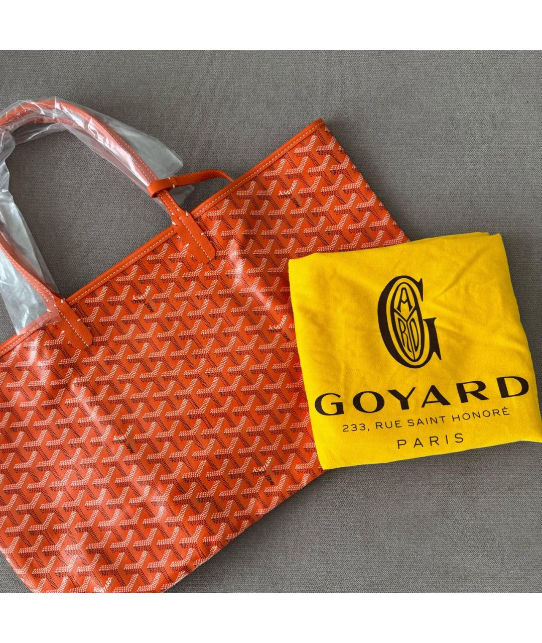 GOYARD Оранжевая кожаная сумка тоут, фото 8