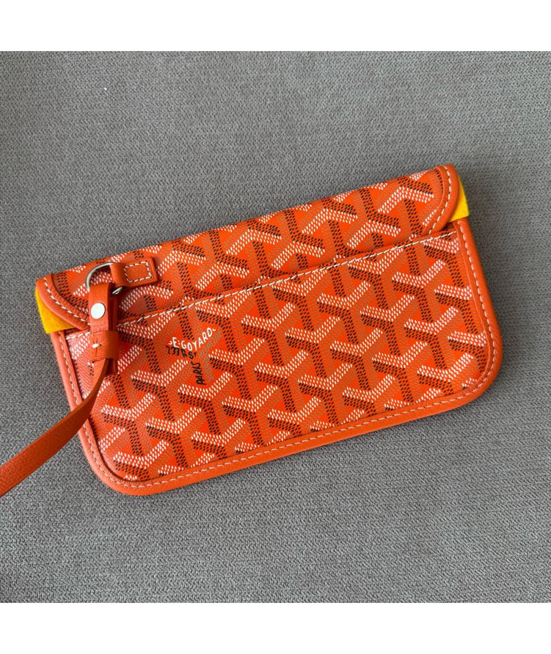 GOYARD Оранжевая кожаная сумка тоут, фото 6