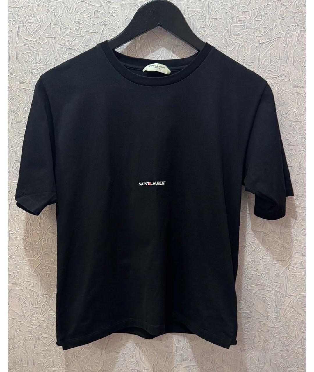 SAINT LAURENT Черная хлопковая футболка, фото 5