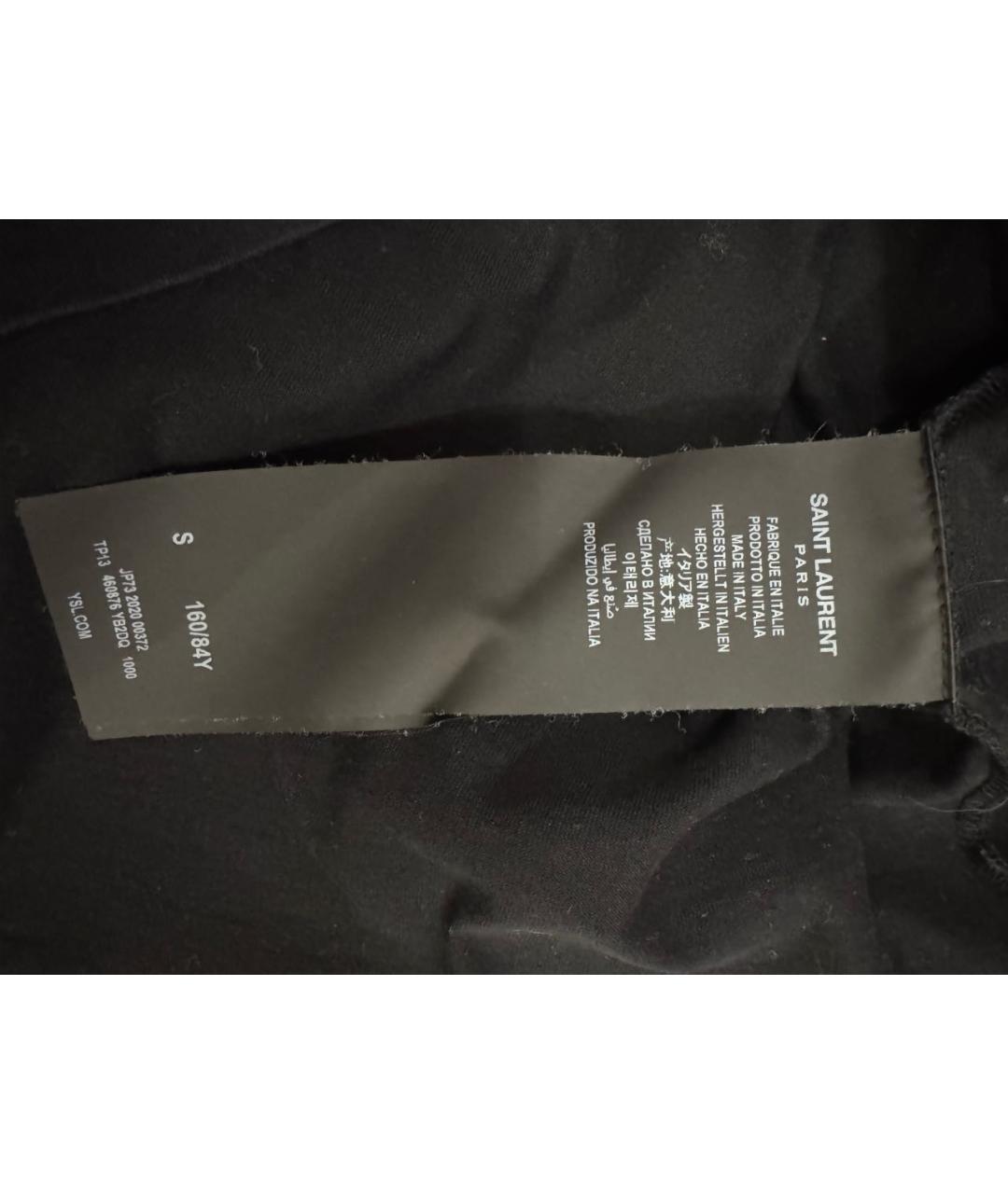 SAINT LAURENT Черная хлопковая футболка, фото 4