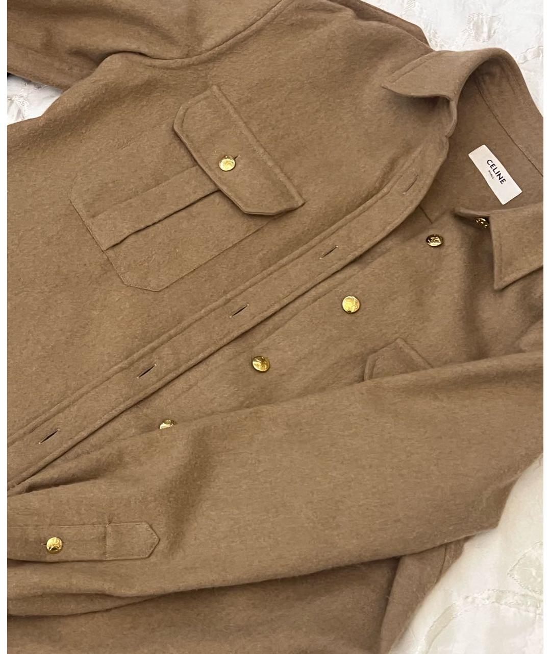 CELINE Коричневая шерстяная рубашка, фото 2