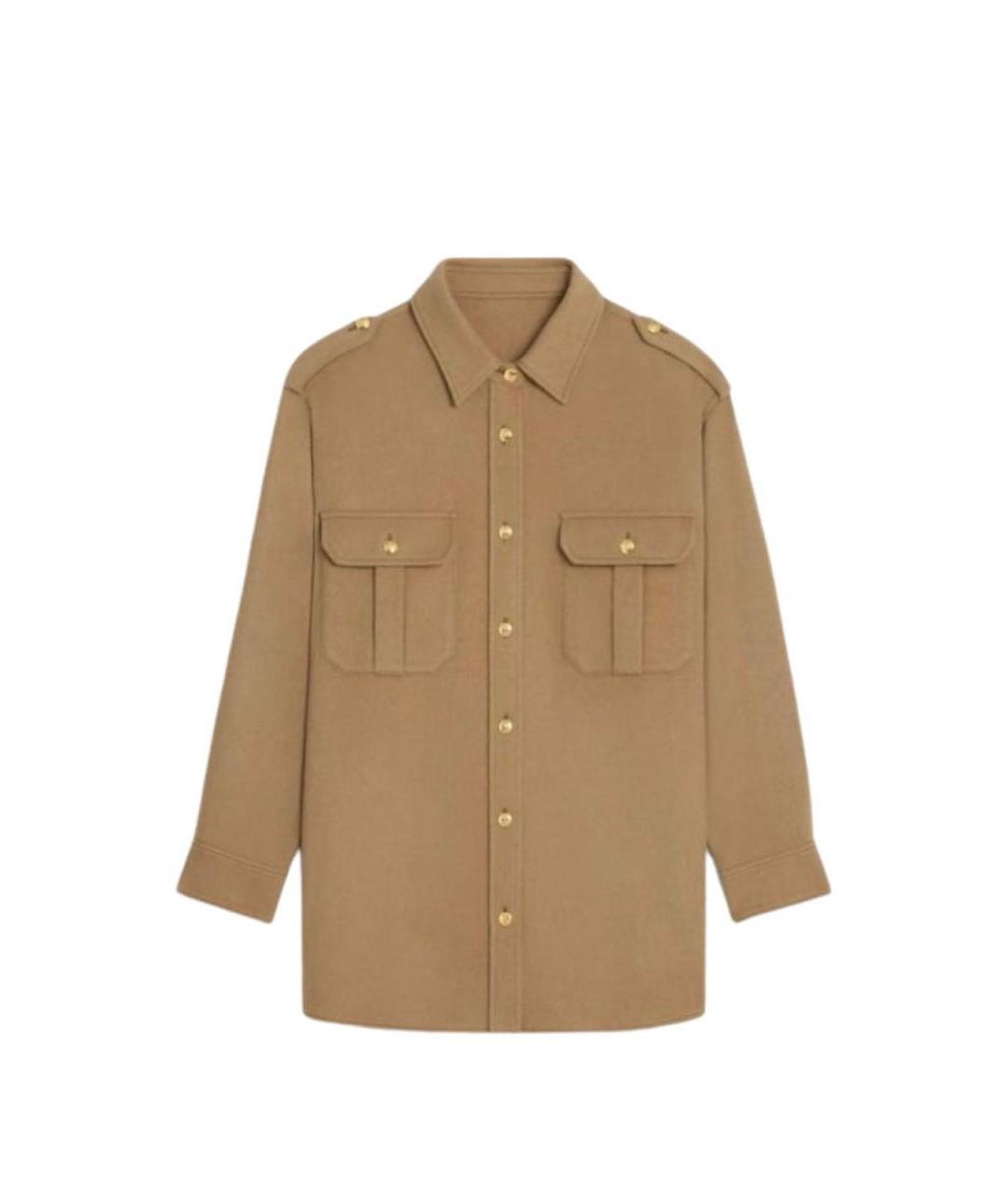 CELINE Коричневая шерстяная рубашка, фото 1