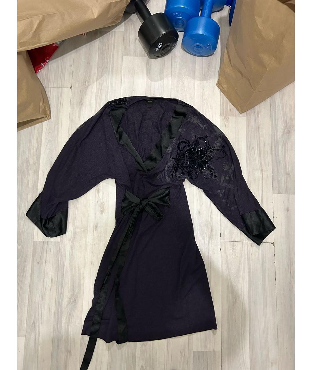 ROBERTO CAVALLI Фиолетовое вискозное повседневное платье, фото 2