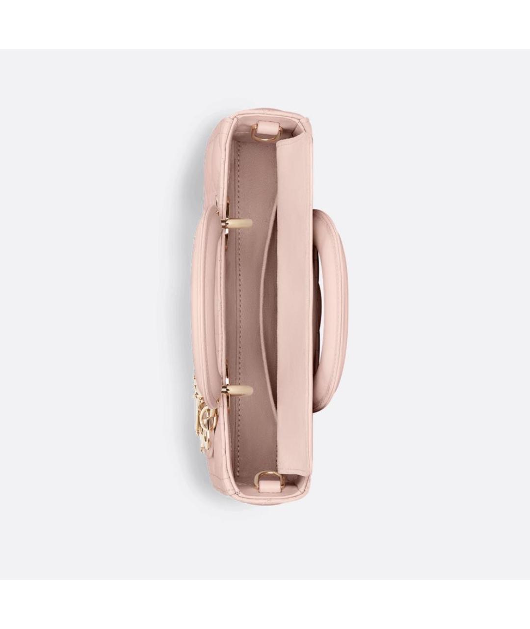 CHRISTIAN DIOR Розовая кожаная сумка с короткими ручками, фото 4