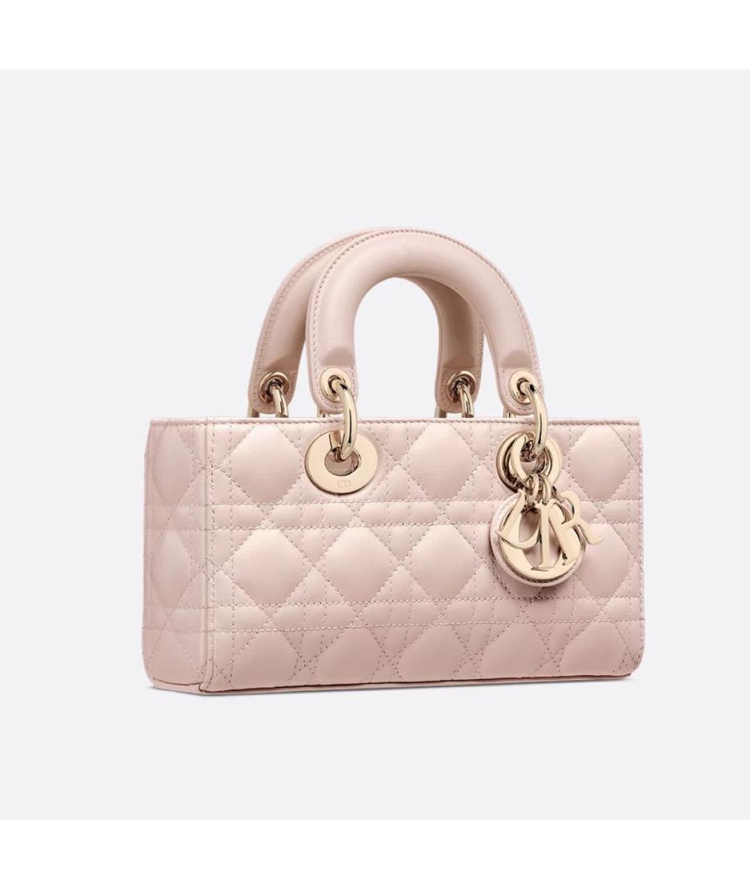 CHRISTIAN DIOR Розовая кожаная сумка с короткими ручками, фото 3