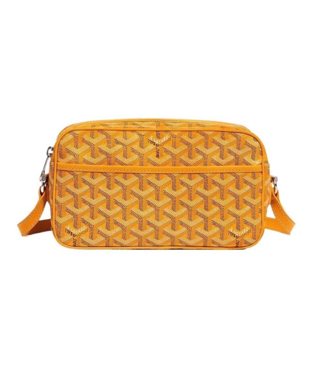 GOYARD Желтая кожаная сумка на плечо, фото 1