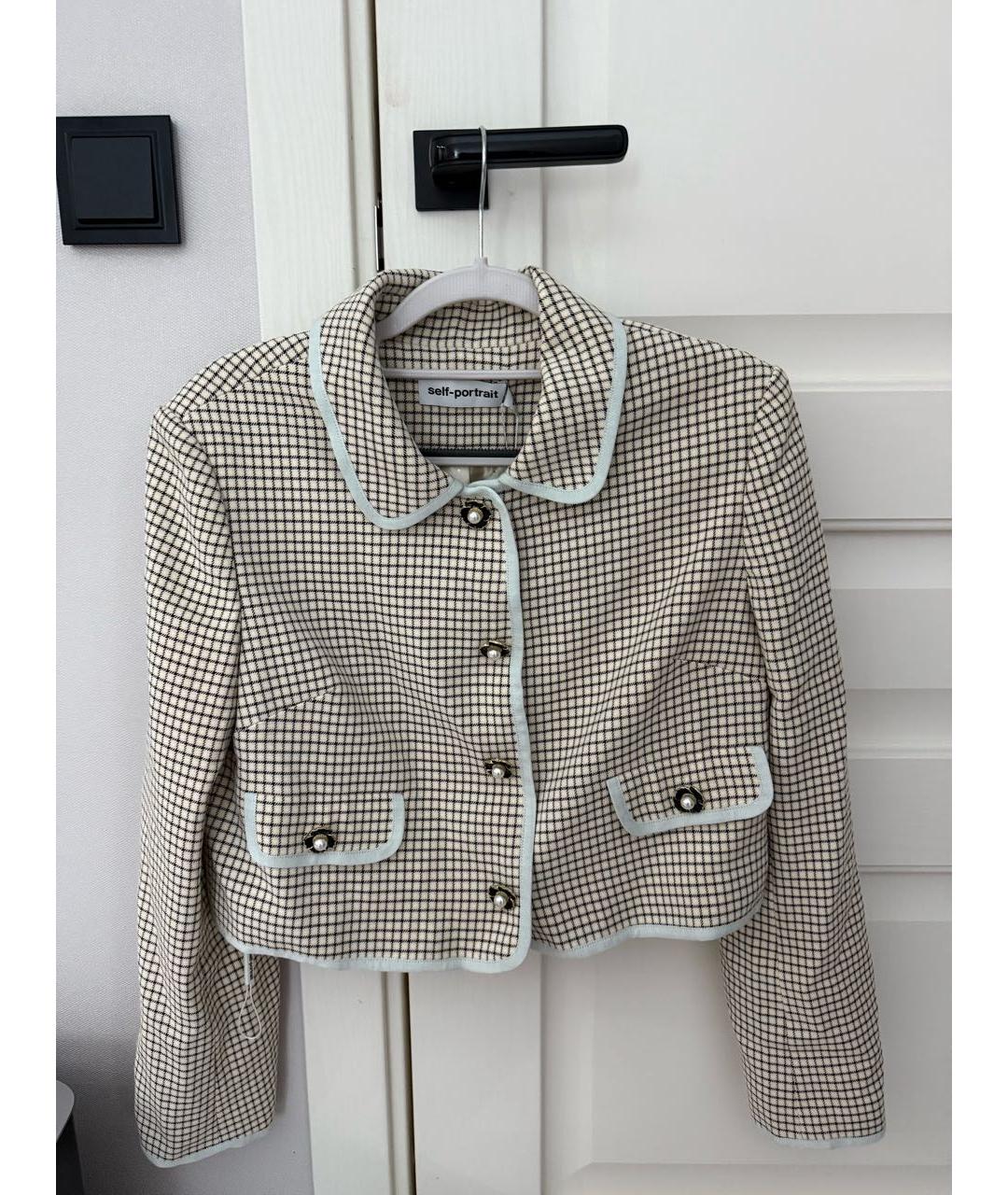 SELF-PORTRAIT Бежевый полиэстеровый костюм с юбками, фото 9