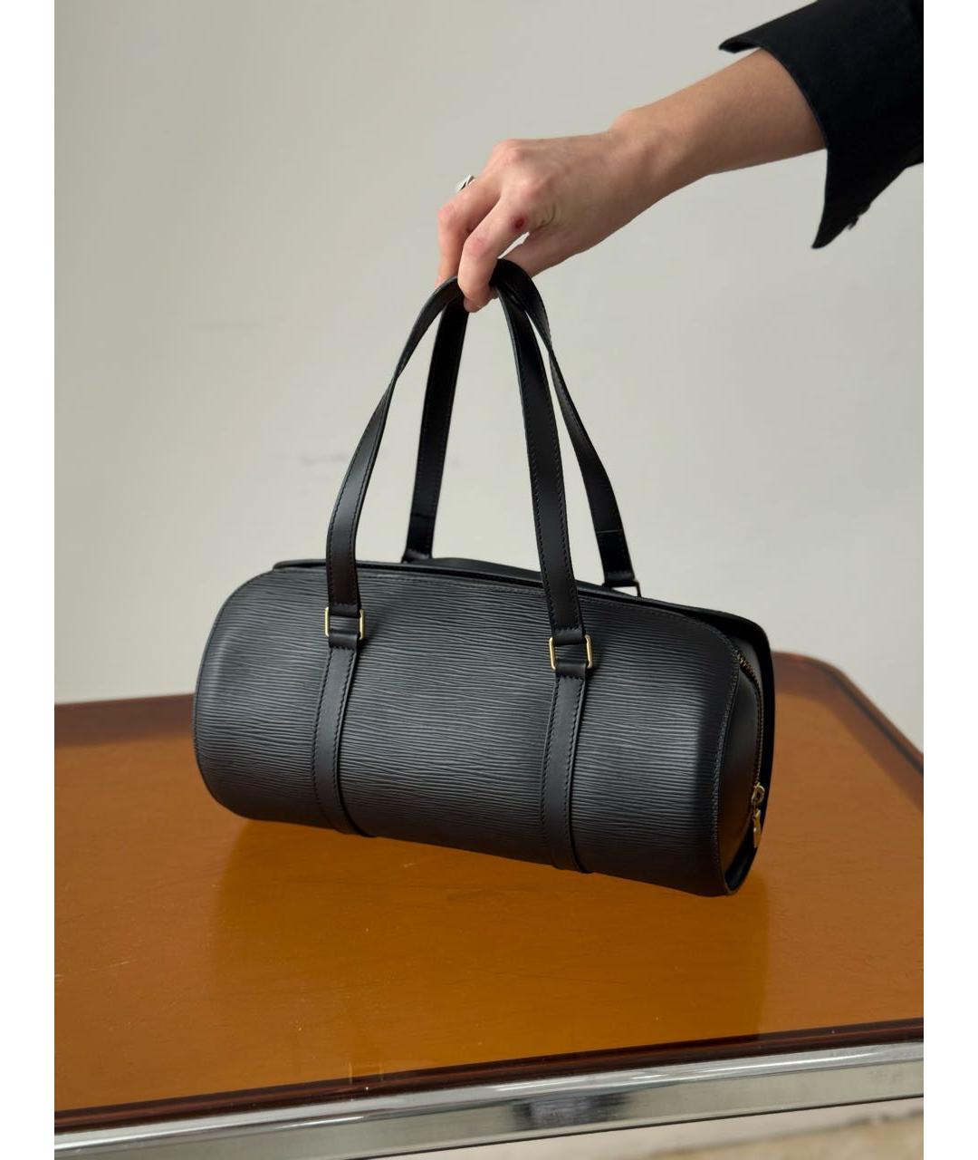 LOUIS VUITTON Черная кожаная сумка через плечо, фото 3