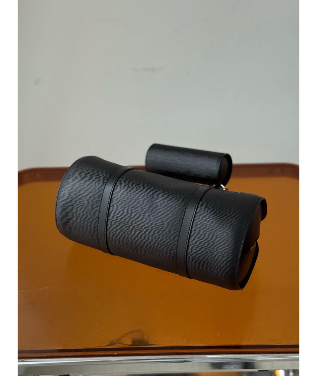 LOUIS VUITTON Черная кожаная сумка через плечо, фото 5