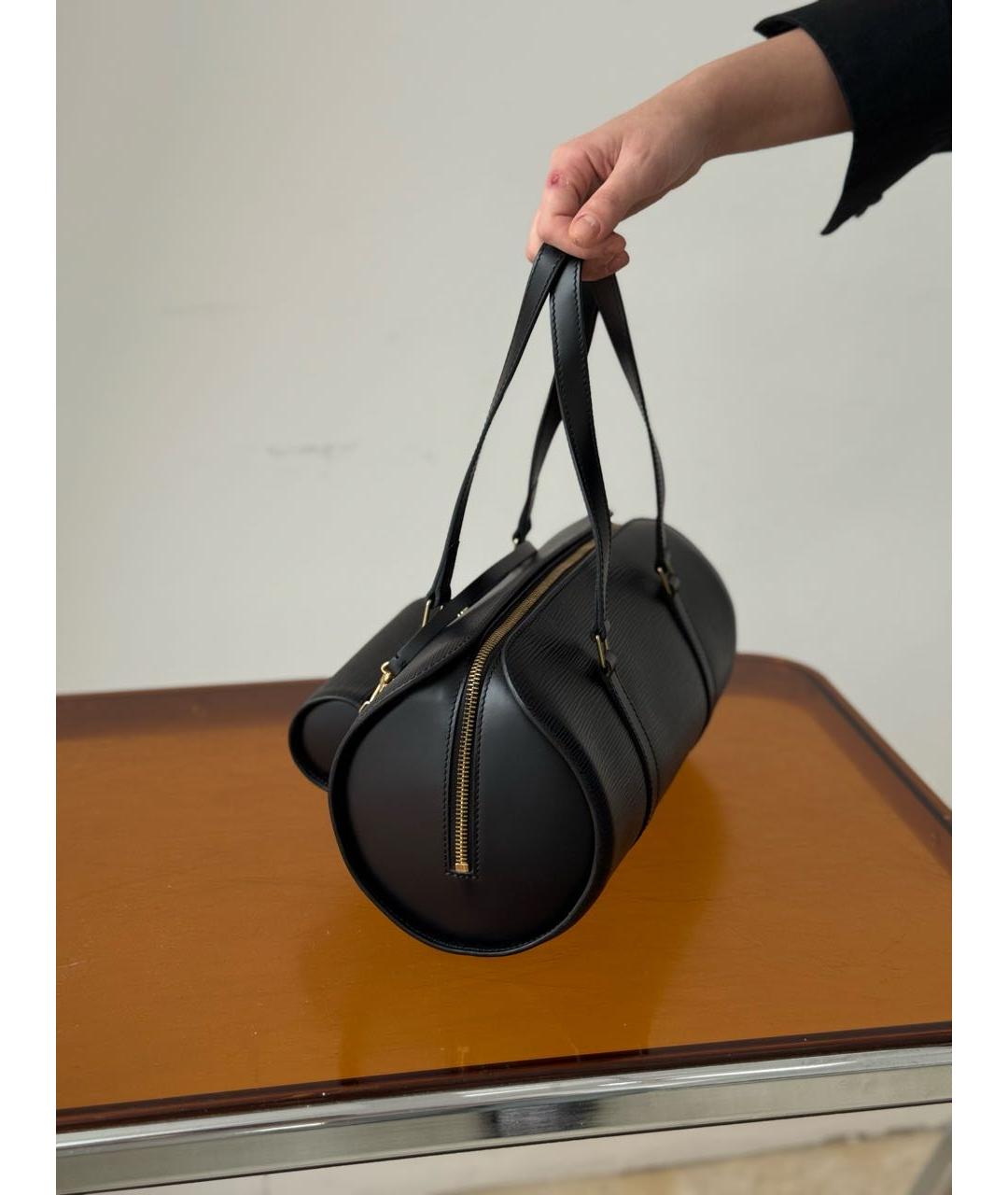 LOUIS VUITTON Черная кожаная сумка через плечо, фото 4