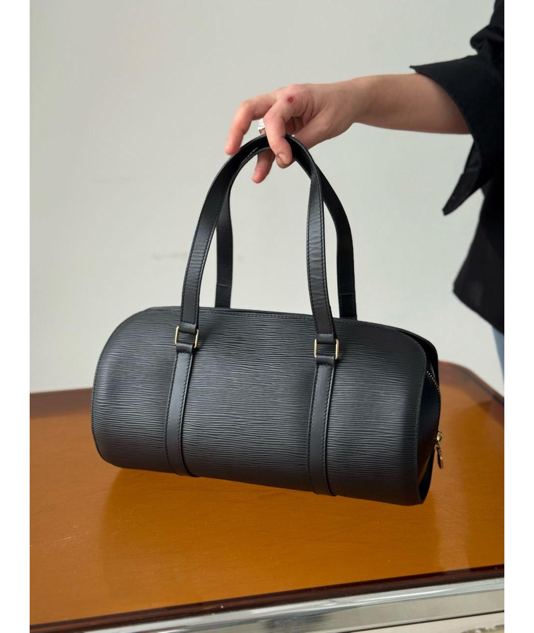 LOUIS VUITTON Черная кожаная сумка через плечо, фото 3