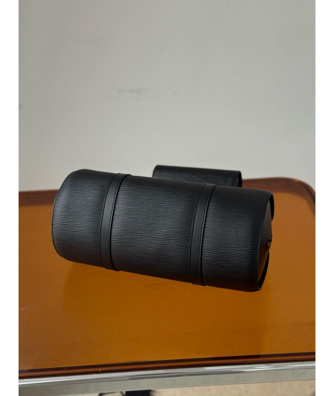 LOUIS VUITTON Черная кожаная сумка через плечо, фото 5